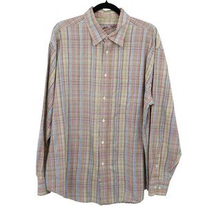 Bugatchi Uomo Shirt Mens XL Multi Preppy Classic Timeless Casual Weekend Relaxed